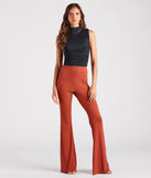 On A Flare High-Rise Knit Pants