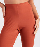 On A Flare High-Rise Knit Pants
