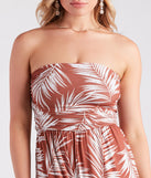 Sunset Cruise Tropical Print Strapless Jumpsuit