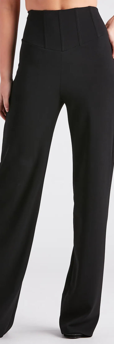 Cinch It Together Crepe Corset Trouser Pants