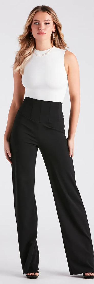Cinch It Together Crepe Corset Trouser Pants