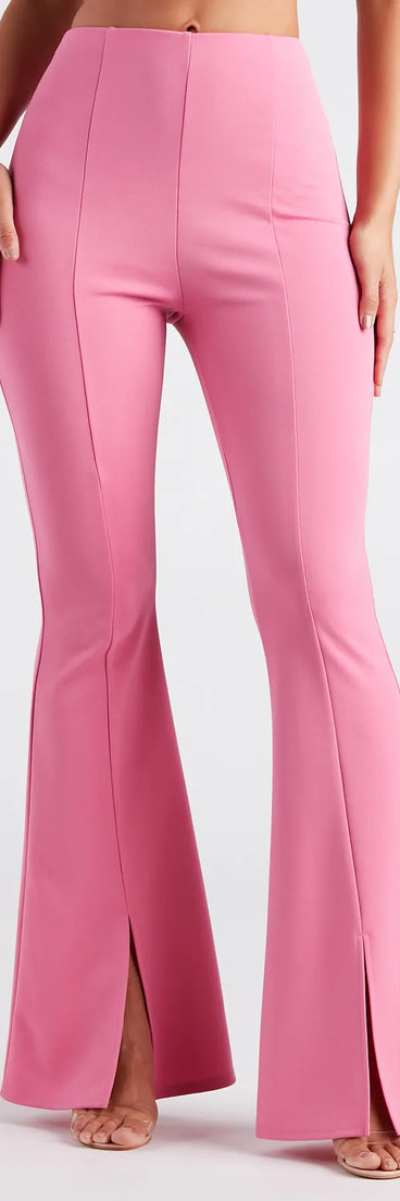 Split Decision Crepe Flare Pants