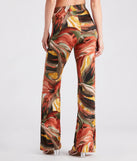 Abstract Chic Straight-Leg Pants