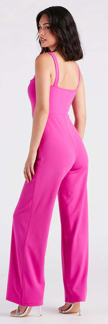 Laced Up In Chic Style Sleeveless Jumpsuit