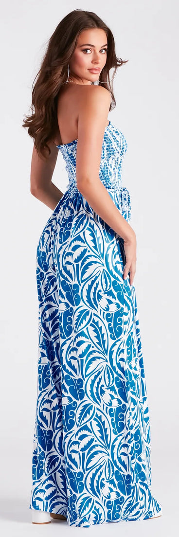 Dreamy Island Vibes Floral Strapless Jumpsuit