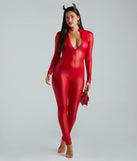 Full Throttle Faux Leather Mock Neck Catsuit