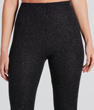 Effortlessly create party outfits or vacation-ready looks with the Dose Of Glitter High-Rise Flare Pants, one part of a versatile women's black matching set perfect for quick and easy outfit combinations from layering chic outfits to transitioning your look seamlessly.