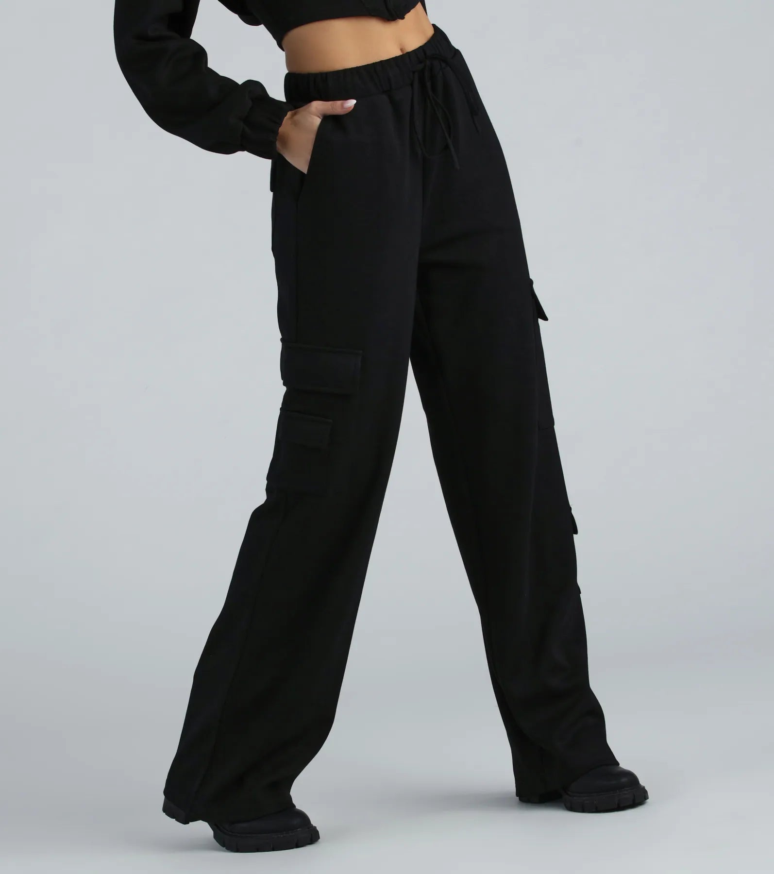 Operation Cute Wide-Leg Cargo Sweatpants | Windsor