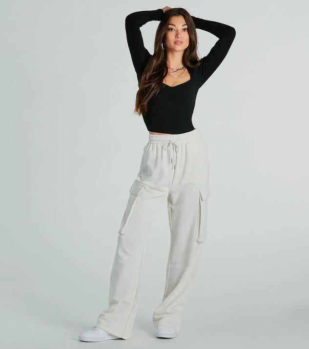 【MODERNIF】Dix cargo wide sweatpants EDIKTED Wide Leg Cargo Sweatpants - GRAY | Tillys