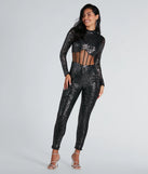Party Hour Corset Waist Sequin Catsuit