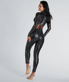 Party Hour Corset Waist Sequin Catsuit