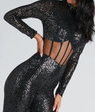 Party Hour Corset Waist Sequin Catsuit