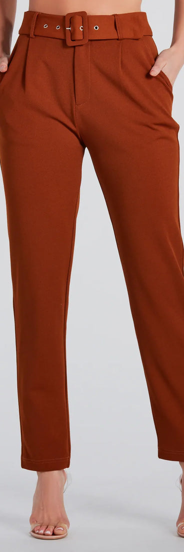 Classic Style High-Rise Crepe Trouser Pants