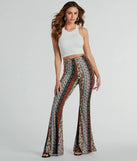 Wanderlust Paisley Print Knit Flare Pants