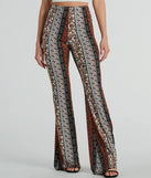 Wanderlust Paisley Print Knit Flare Pants