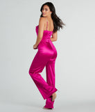 Make It Count Satin Rhinestone Strap Jumpsuit
