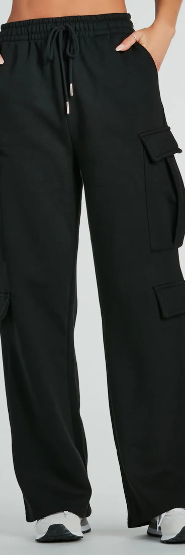Kicking Back Cargo Wide-Leg Sweatpants