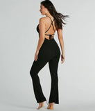 Own The Room Strappy V-Neck Flare Jumpsuit