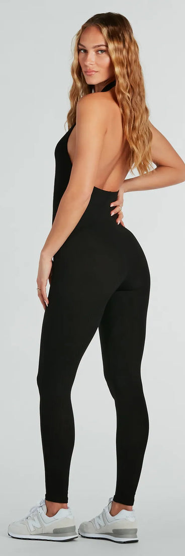 So Essential Halter Rib Knit Jumpsuit