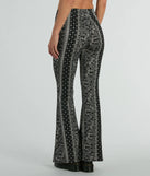 Make a statement with the To The Sky Boho V-Waist Tie Flare Pants, women's black pants featuring stylish fits and glam finishes, perfect for a trendy outfit of the day or seasonal celebrations.