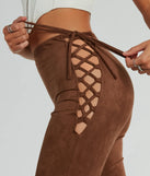 
Upgrade your style game for 2025 with the All Laced-Up Flare Faux Suede Pants in brown, perfect for any fashion-forward wardrobe.