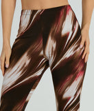 Make a statement with the Brush Stroke High-Rise Flare Pants, women's brown pants featuring stylish fits and glam finishes, perfect for a trendy outfit of the day or seasonal celebrations.