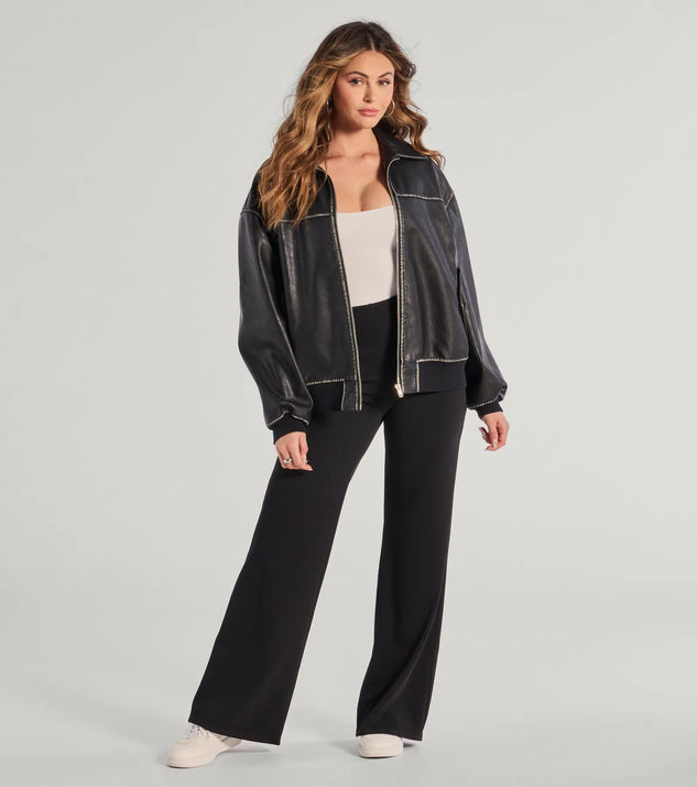 Nine To Five Straight-Leg Crepe Trouser Pants | Windsor