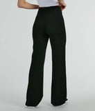 Make a statement with the Chic Confidence Buckle Accent Trouser Pants, women's black pants featuring stylish fits and glam finishes, perfect for a trendy outfit of the day or seasonal celebrations.