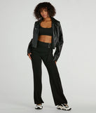 Walk The Walk High Rise Belted Crepe Trouser Pants
