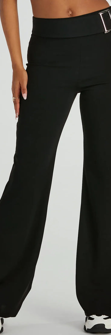 Walk The Walk High Rise Belted Crepe Trouser Pants