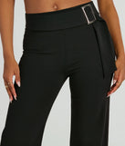 Walk The Walk High Rise Belted Crepe Trouser Pants