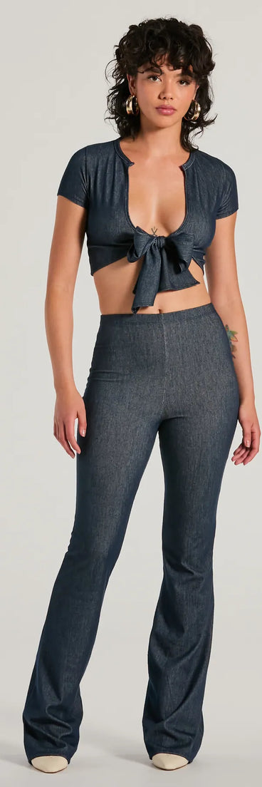 Cause A Commotion High Rise Flare Denim Pants