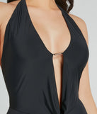 Looking Sleek Halter Plunging Knit Jumpsuit