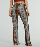 Make a statement with the Summer Dream Paisley Knit Flare Pants, women's multi-color pants featuring stylish fits and glam finishes, perfect for a trendy outfit of the day or seasonal celebrations.