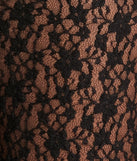 Make a statement with the Sensational Trend High Rise Flare Lace Pants, women's black pants featuring stylish fits and glam finishes, perfect for a trendy outfit of the day or seasonal celebrations.