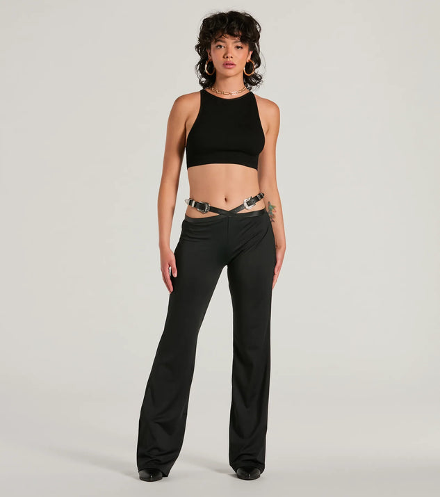 
Upgrade your style game for 2025 with the Country Edge Buckle High-Rise Waist Flare Pants in black, perfect for any fashion-forward wardrobe.