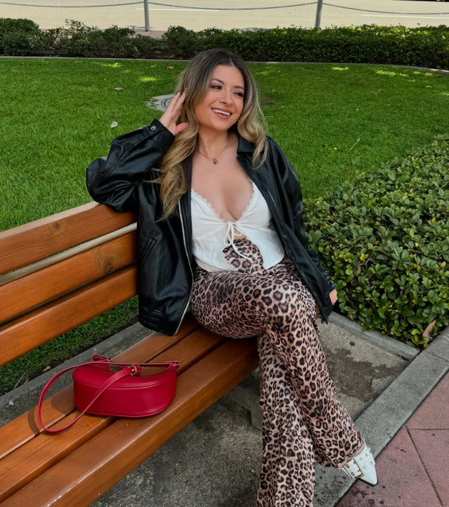Walk On The Wild Side High Rise Leopard Flare Pants | Windsor