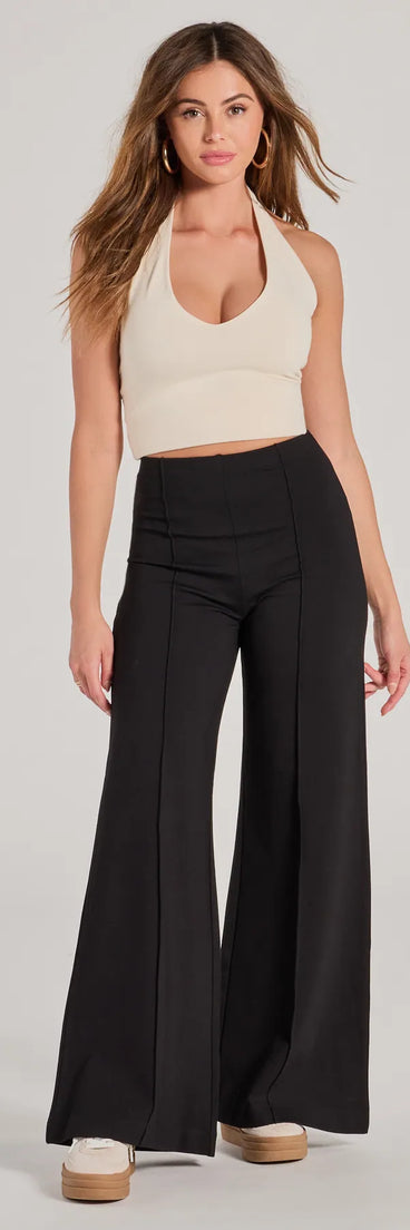 Stay polished and comfortable in the Classic And Chic Wide-Leg Trouser Pants, trendy black pants for women that transition from everyday looks to weekend slay.