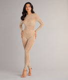 Iridescent Sparkle Rhinestone-Embellished Sheer Catsuit