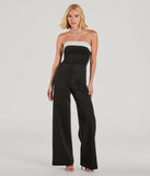 Thinking Out Loud Strapless Wide-Leg Jumpsuit