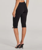 The Forever On Trend High Rise Ponte Capri Pants is a trendy women's bottom in black, designed with modern details and alluring textures to complete chic outfits for 2025.