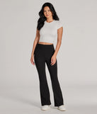 Refresh your 2025 closet with stylish women's pants like the Laidback Look Ribbed Knit Flare Pants in a sleek fabric and a pant leg style that makes your look unique.