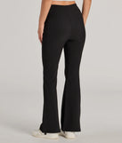 The Laidback Look Ribbed Knit Flare Pants is a trendy women's bottom in black, designed with modern details and alluring textures to complete chic outfits for 2025.