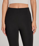 Create bold, fashion-forward looks for spring or summer with the Laidback Look Ribbed Knit Flare Pants in black, a must-have piece from Windsor’s collection of stylish bottoms for women.