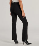 The Modern Muse Ponte Knit Belted Tapered Pants is a trendy women's bottom in black, designed with modern details and alluring textures to complete chic outfits for 2025.