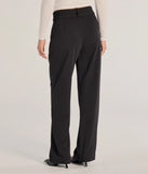 Create bold, fashion-forward looks for spring or summer with the Sleek Impression Belted Straight-Leg Trouser Pants in black, a must-have piece from Windsor’s collection of stylish bottoms for women.