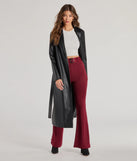 The Polished Glam Belted Wide Leg Pants in burgundy is a pair of women's pants with an on-trend leg style and elevated fabric that adds texture, perfect for crafting effortless winter outfits.
