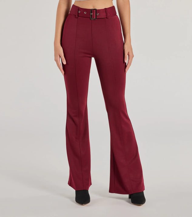 パンツ rier wine red slacks Wine Red Pants - Velvet Wide-Leg Pants - Pleated High-Rise