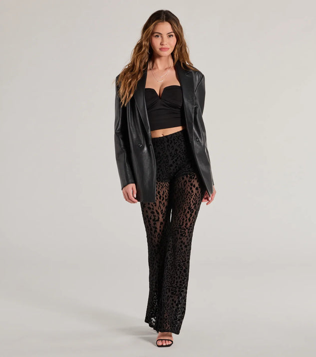Chic In The Wild Cheetah Print Flared Mesh Pants | Windsor