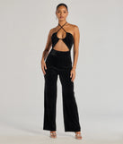 Celebrate in style with this stunning black going-out outfit essential, the Here To Party Glitter Knit Cutout Jumpsuit, featuring the latest statement-making details and a glamorous design perfect for any festive 2025 event.